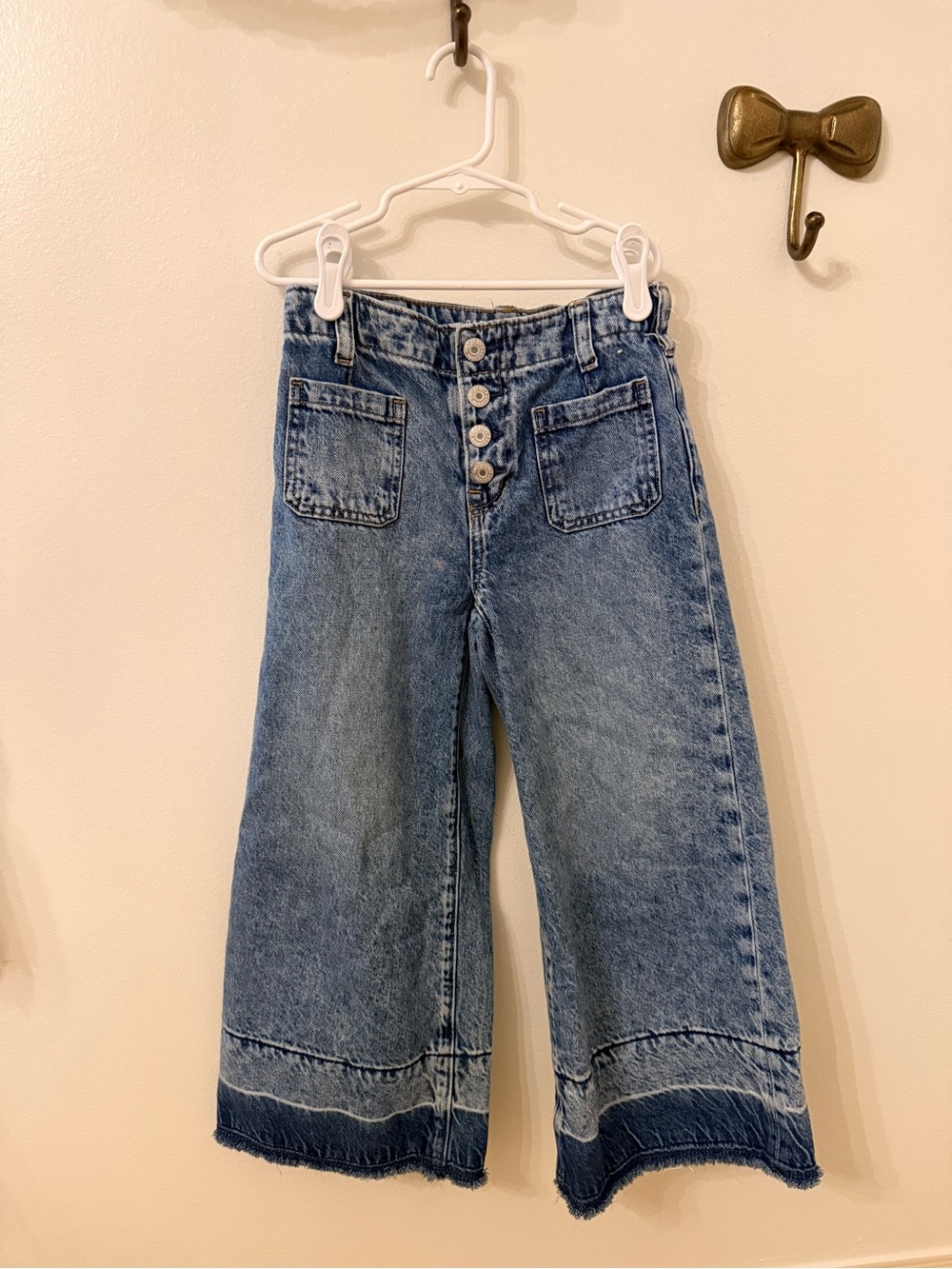 GAP Button-Front Wide Leg ankle Jeans